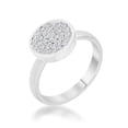 thumbnail image 1 of Womens Krystal 0.2 CT Cubic Zirconia Rhodium Pave Circle Ring - Size 9, 1 of 1