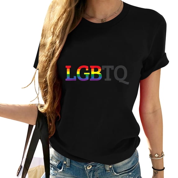 Womens LGB - Love Lesbian Gay Bisexual LGB Rainbow Pride LGBTQ T-Shirt Black