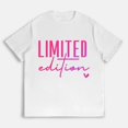 thumbnail image 1 of Womens LIMITED EDITION Pattern T Shirt Funny Graphic Tees Crew Neck Casual Short Sleeve Tees Classy Cotton Graphic Tops White,L, 1 of 6