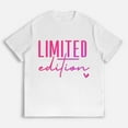 thumbnail image 1 of Womens LIMITED EDITION Pattern T Shirt Funny Graphic Tees Crew Neck Casual Short Sleeve Tees Classy Cotton Graphic Tops White,L, 1 of 5
