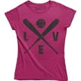thumbnail image 1 of Womens LOVE Baseball Funny Sporting Lover Home Run Cute Relationship T-Shirt, 1 of 4