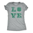 thumbnail image 1 of Womens LOVE Lucky Clover Saint Patricks Day Cute Green St Patty Shamrock T Shirt Womens Graphic Tees, 1 of 9