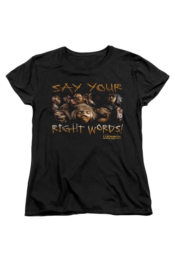 Womens: Labyrinth - Say Your Right Words Apparel Womens T-Shirts - Black
