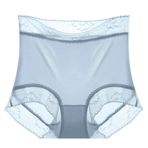 Womens Lace Bikini Panties Lace Trim Underwear High Waist Panties Soft Breathable Stretch Ladies Briefs 1 Pack
