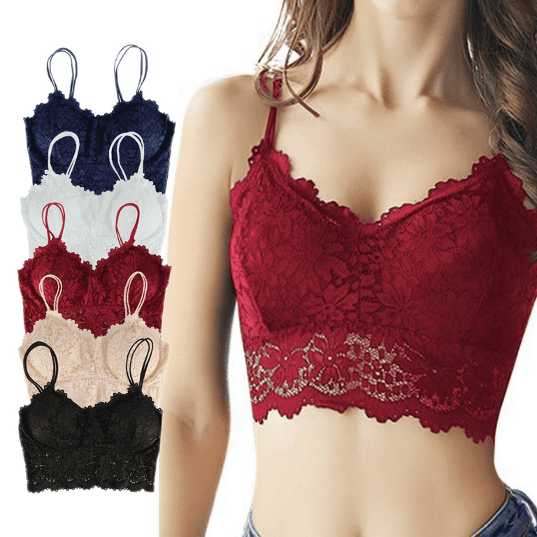 Womens Lace Bralette Padded Wire Free Bra Fashionable Crop Top Style Sexy Tops Walmart