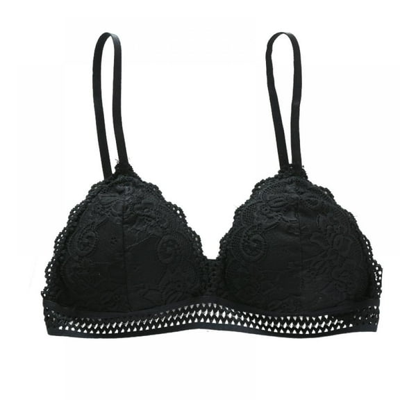 Womens Lace Bralettes Adjustable Strap V Neck Everyday Bra