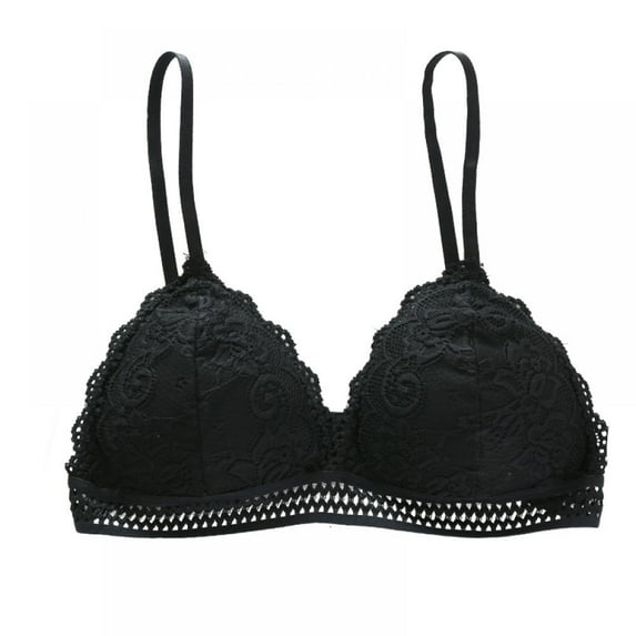 Womens Lace Bralettes Adjustable Strap V Neck Everyday Bra