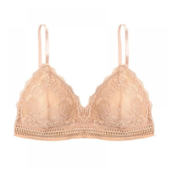 Womens Lace Bralettes Adjustable Strap V Neck Everyday Bra