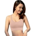 thumbnail image 1 of Womens Lace Bralettes Shockproof Sports Hollowed Out Bra with Back Buttons V-Neck Full-Coverage Bra Feature Hook and Eye Closure Balconette Bra Style Y-77 , Pink-a XL, 1 of 4