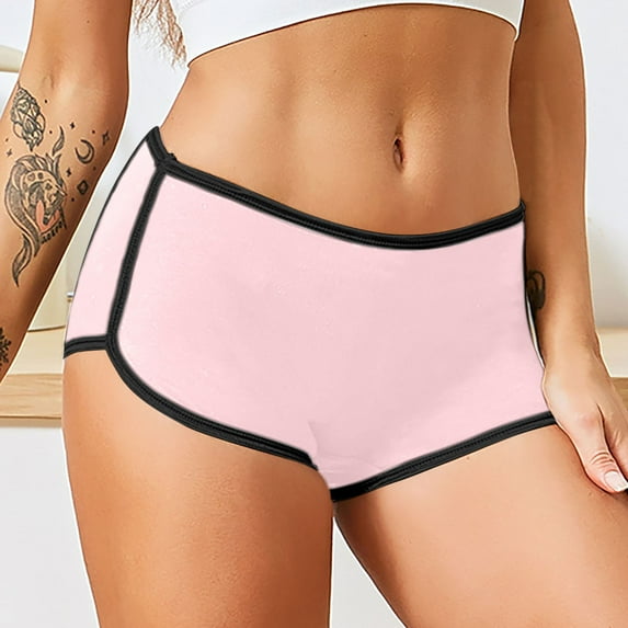 Womens Lace Briefs Womens Solid Color Underwear Breathable Sports Boy Shorts Underwear Briefs Underwear for Women Panties XL