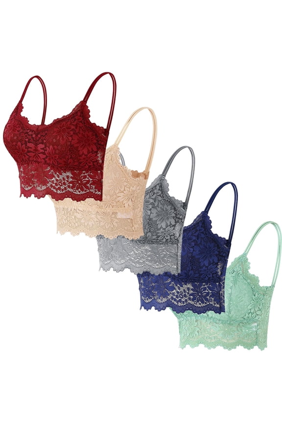 Womens Lace Camisole Bralette Top with Thin Shoulder Straps Chest Wrap Tops for Outerwear Bralette Crop Top