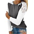 thumbnail image 1 of Womens Lace Crochet Shirts Flowy Oversized Tshirts Ladies Long Sleeve Round Neck Tops Loose Fit Blouse Winter Trendy, Limited Time Offer Under 10 Dollars, 1 of 5