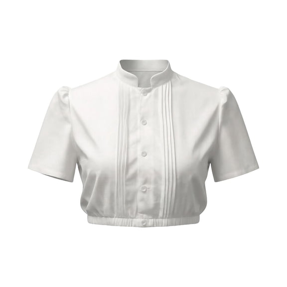 Womens Lace Dirndl Crop Top Square Neck Scalloped Lace Drawstring Ruched Bust Eyelet Lace Short Sleeves Form Fitting for Party Dirndl Dress Matching