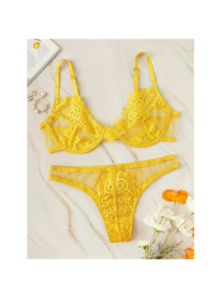 Women Sexy Floral Bra and Panty Sets Embroidery Push-Up Thin Padded  Lingerie 