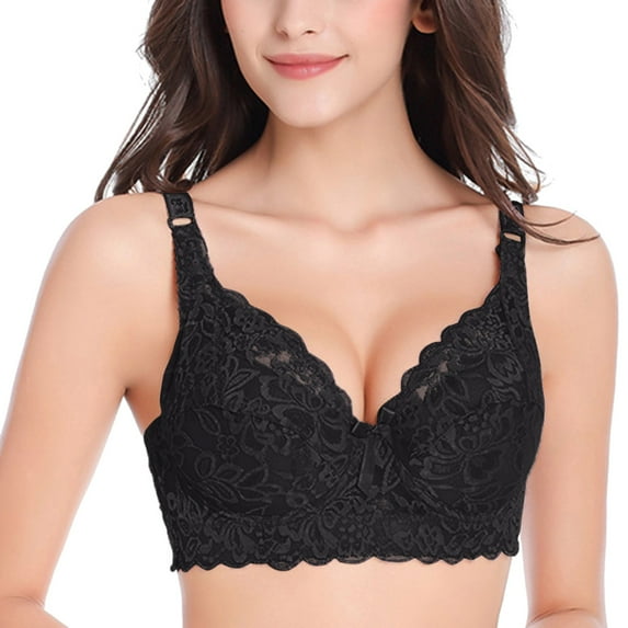 Womens Lace Gathered Bra Straps Cup Underwear (no Underwire)