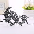 thumbnail image 1 of Womens Lace Masquerade Mask Hollow Halloween Costume Carnival Masks Party Evening Prom Ball Costumes Eye Covers Masks 1 PC (Black) One Size, 1 of 4