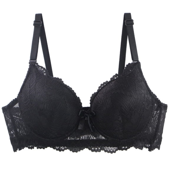 Womens Lace Mesh Sheer Supportive Underwire Everyday Bras Floral Lace Bra V Neck Support Adjustable Strap T-Shirt Bras