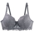 thumbnail image 1 of Womens Lace Mesh Sheer Supportive Underwire Everyday Bras Floral Lace Bra V Neck Support Adjustable Strap T-Shirt Bras, 1 of 9
