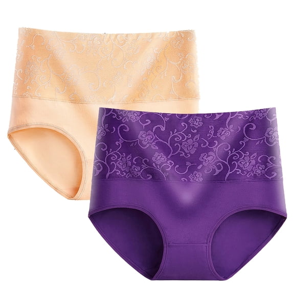 uublik Womens Lace Panties Cotton Ladies Panties Ladies Full Coverage Briefs 2 Pack
