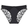 thumbnail image 1 of Womens Lace Panties Mid Rise Bikini Black Soft Stretchy Underwear with Floral Side Lace for Everyday Comfort,Size M, 1 of 2