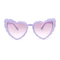 thumbnail image 1 of Womens Lace Petal Rim Heart Shape Cat Eye Plastic Sunglasses Lavender - Purple, 1 of 4