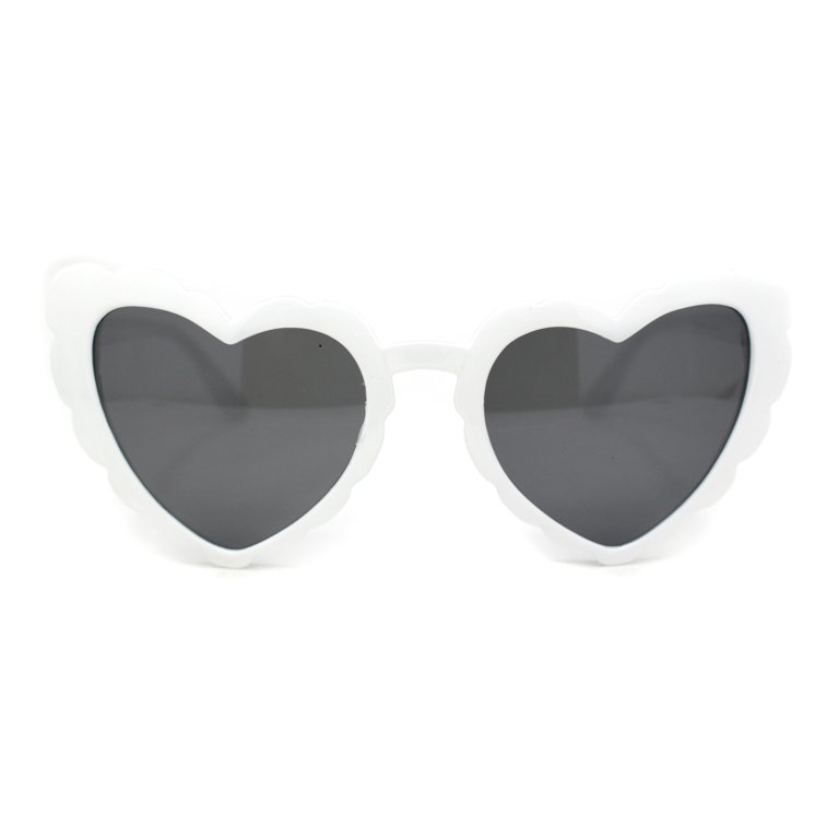 Womens Lace Petal Rim Heart Shape Cat Eye Plastic Sunglasses  display picture 2