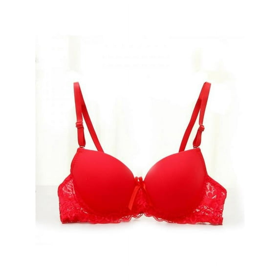Womens Lace Push-Up Wireless Bra Plus Size