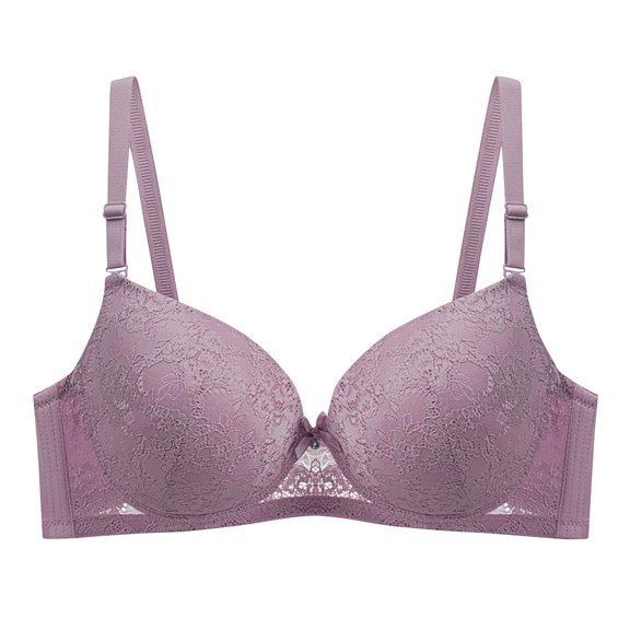 Womens Lace Push up Bras for Women, Full Cup Underwire Unlined Support Bras, Soft Everyday Bralettes