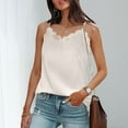 thumbnail image 1 of Womens Lace Ribbed Tank Tops Solid Color Camisole Shirts Crewneck Trendy Sleeveless Summer Tees 2026, 1 of 5