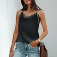 thumbnail image 1 of Womens Lace Ribbed Tank Tops Solid Color Camisole Shirts Crewneck Trendy Sleeveless Summer Tees 2026, 1 of 5
