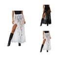 thumbnail image 1 of Womens Lace Skirt Beach Skirt Cover Up See through Floral Lace Maxi Skirts Asymmetrical Flowy Fairy Skirts, 1 of 7