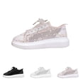 thumbnail image 1 of Womens Lace Sneakers Fashion Mesh Low Cut Canvas Shoes Lace Crochet Lace Up Walking Running Tennis Shoes Lightweight Breathable Flat Wedding Shoes Bridal Sneakers, 40, 1 of 7