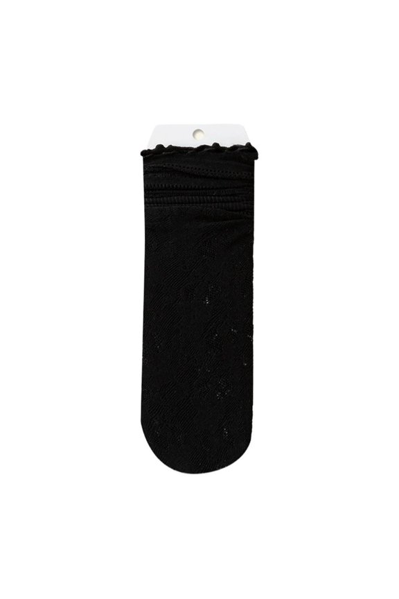 Womens Lace Split Toe Socks - Breathable Summer Thin Tabi Socks with Ruffled Cuff, Japanese Style Cute Two-Toe Socks