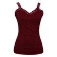 thumbnail image 1 of Womens Lace Trim Camisoles - Burgundy, 1 of 2