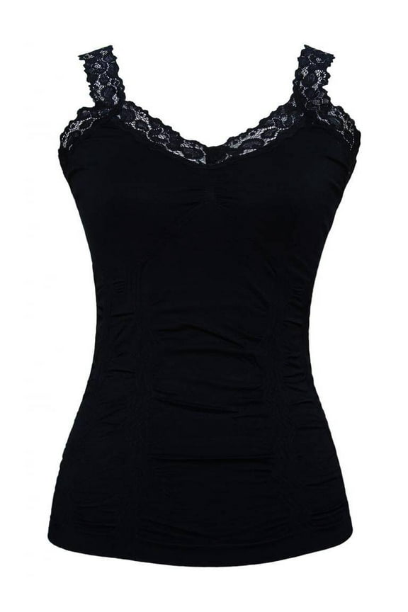 Womens Lace Trim Camisoles - Navy