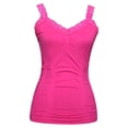 thumbnail image 1 of Womens Lace Trim Camisoles - Neon Pink, 1 of 2