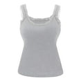 thumbnail image 1 of Womens Lace Trim Ribbed Tank Tops Scoop Neck Fitted Sleeveless Shirts Cute Going Out Camisole 2026 Summer Trendy, 1 of 7