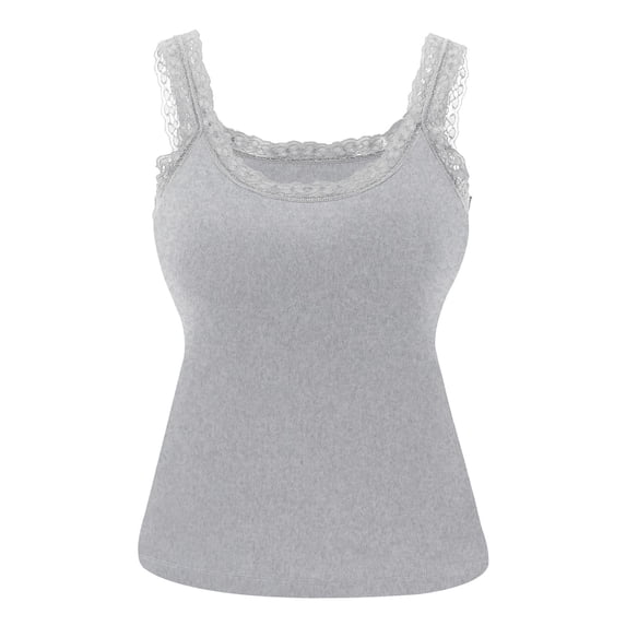Womens Lace Trim Ribbed Tank Tops Scoop Neck Fitted Sleeveless Shirts Cute Going Out Camisole 2026 Summer Trendy