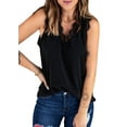 thumbnail image 1 of Womens Lace Trim Tank Tops V Neck Sleeveless Shirts 2025 Summer Casual Dressy Top Black XL, 1 of 9