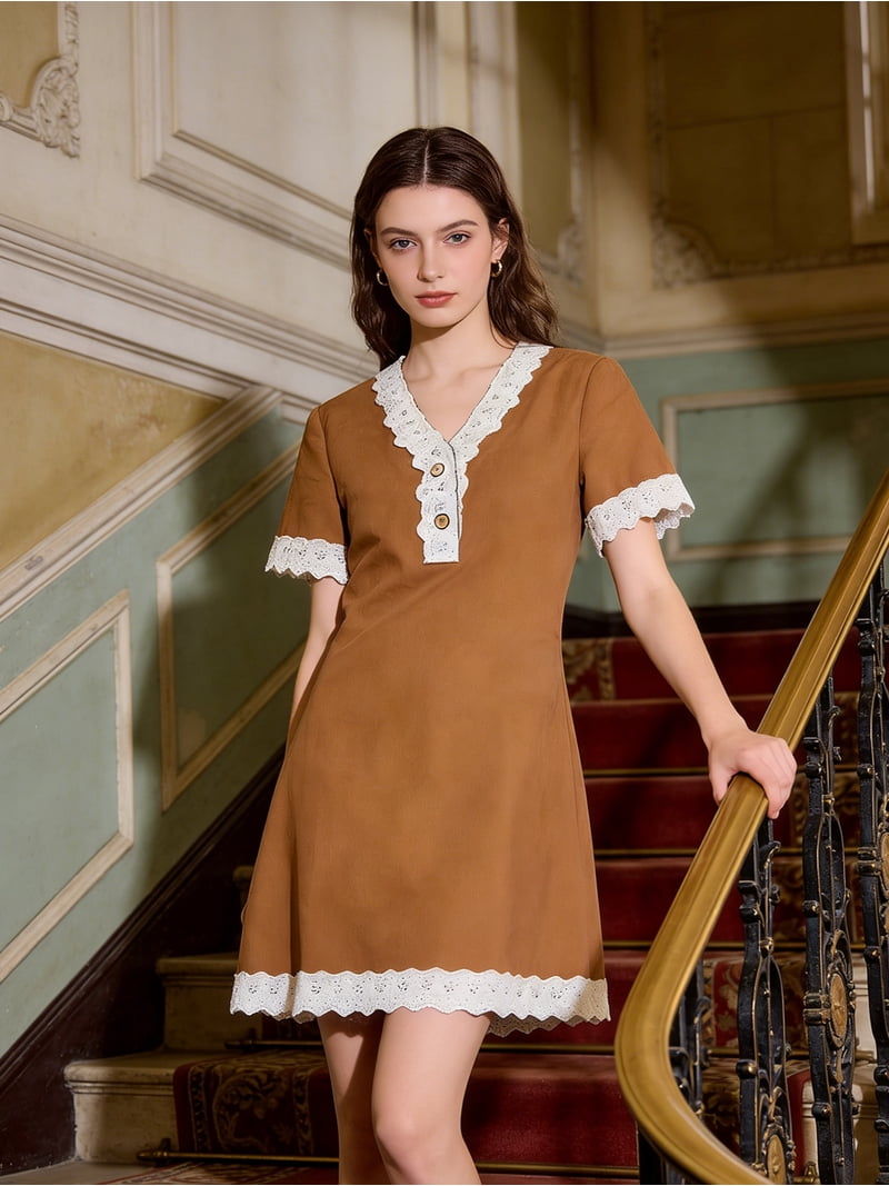 white cocktail dress short Ives Front Tie Mini M Color:GY hugging silhouette and soft email - Christmas Formal Drama Ruffle Lace Mix