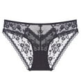 thumbnail image 1 of Womens Lace Underwear Floral Bikini Panties - Soft Stretch Breathable for Everyday Wear - Black 1-Pack,Size XL, 1 of 2