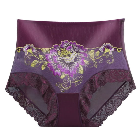 Womens Lace Underwear Plus Size Panties Sexy Sheer Hipster Panty For Ladies