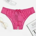thumbnail image 1 of Womens Lace Underwear Sexy Breathable Hipster Panties Briefs Crotchless Thong LingerieHot PinkXL, 1 of 7