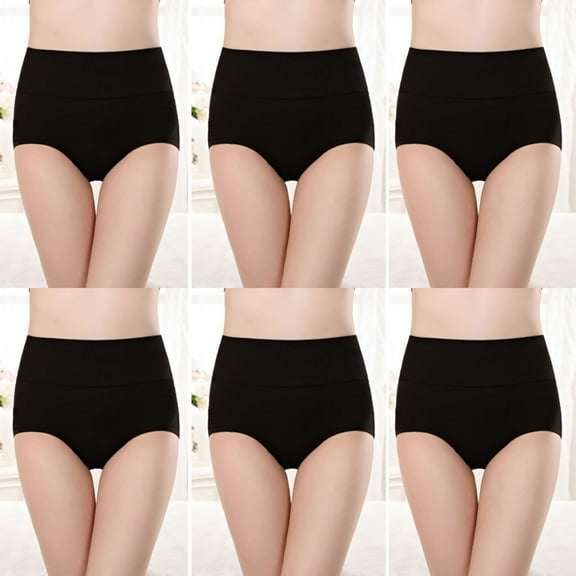 Womens Lace Underwear Women's High Waist Cotton Panties Soft Breathable Briefs Stretch Briefs Seamless Women's Panties Womens Lace Underwear Black 3XL