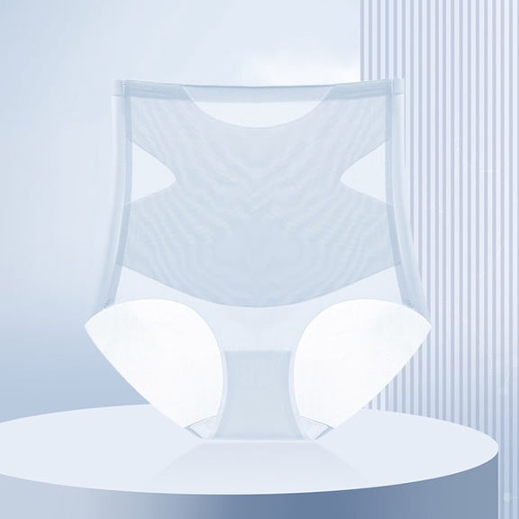 Womens Lace Underwear Womens High Waisted Lace Panties Body Shaper Smoothing Seamless Soft Breathable Underwear Briefs Light Blue XL