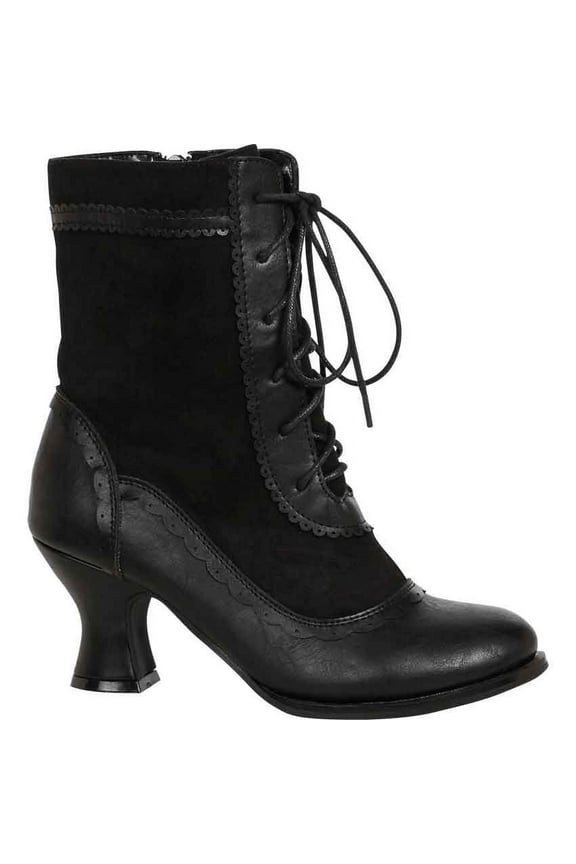 Womens Lace Up Victorian Boots in Bronze, size: 9 | Leather by Medieval Collectibles