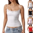thumbnail image 1 of Womens Lace Y2k Camisole Tank Tops Adjustable Spaghetti Strap Square Neck Cute Shirts Trendy Summer Going Out Tops ,M,Beige, 1 of 6