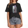 thumbnail image 1 of Womens Lacrosse Stick - American Flag Lax Bro Youth T-Shirt Black 2XL, 1 of 5