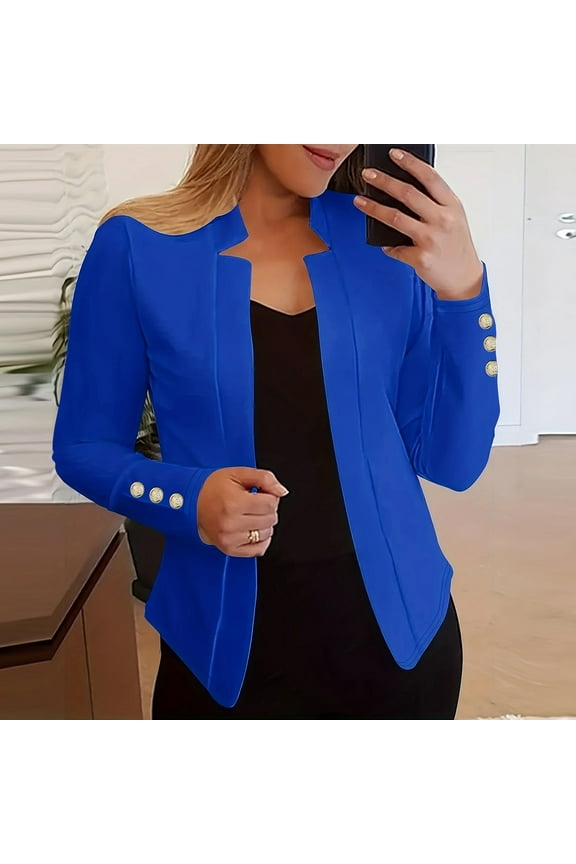 Womens Ladies Cardigan Solid Long Sleeve Pocket Coat Outerwear Trench Coat Coat Jackets for Women Casual Jackets for Women for Fall plus Size Western Womens Jacket Cargo Jacket Jackets with Zippers