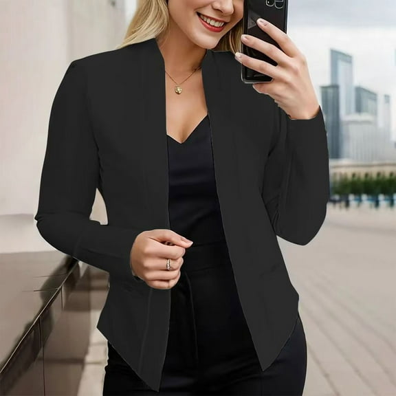 Womens Ladies Cardigan Solid Long Sleeve Pocket Coat Outerwear Trench Coat Womens Vest Coat Casual Jackets for Women for Summer Fashion Jacket Women's Dresses with Jackets Shirt Women Womens Workout